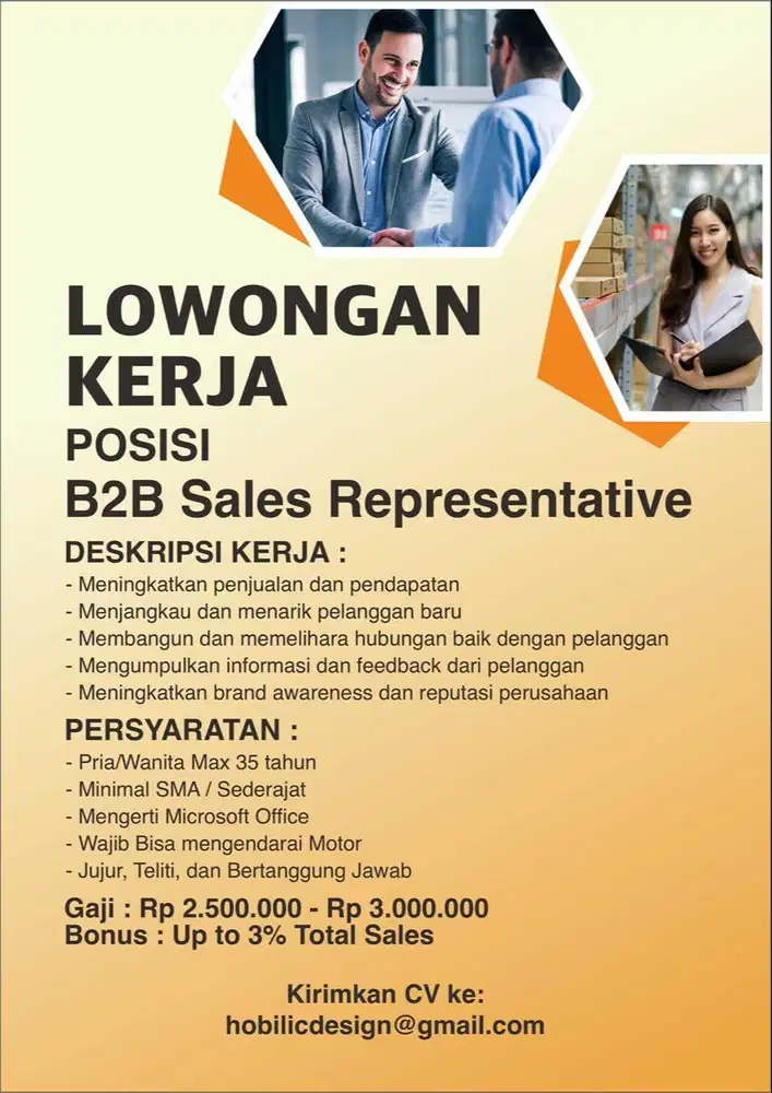 Lowongan Kerja B2B Sales Representative Jakarta - Hobilic Official