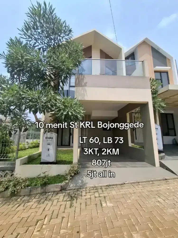5jt all in, cicilan mulai 4jtan. Free furnish, shuttle bus ke St KRL