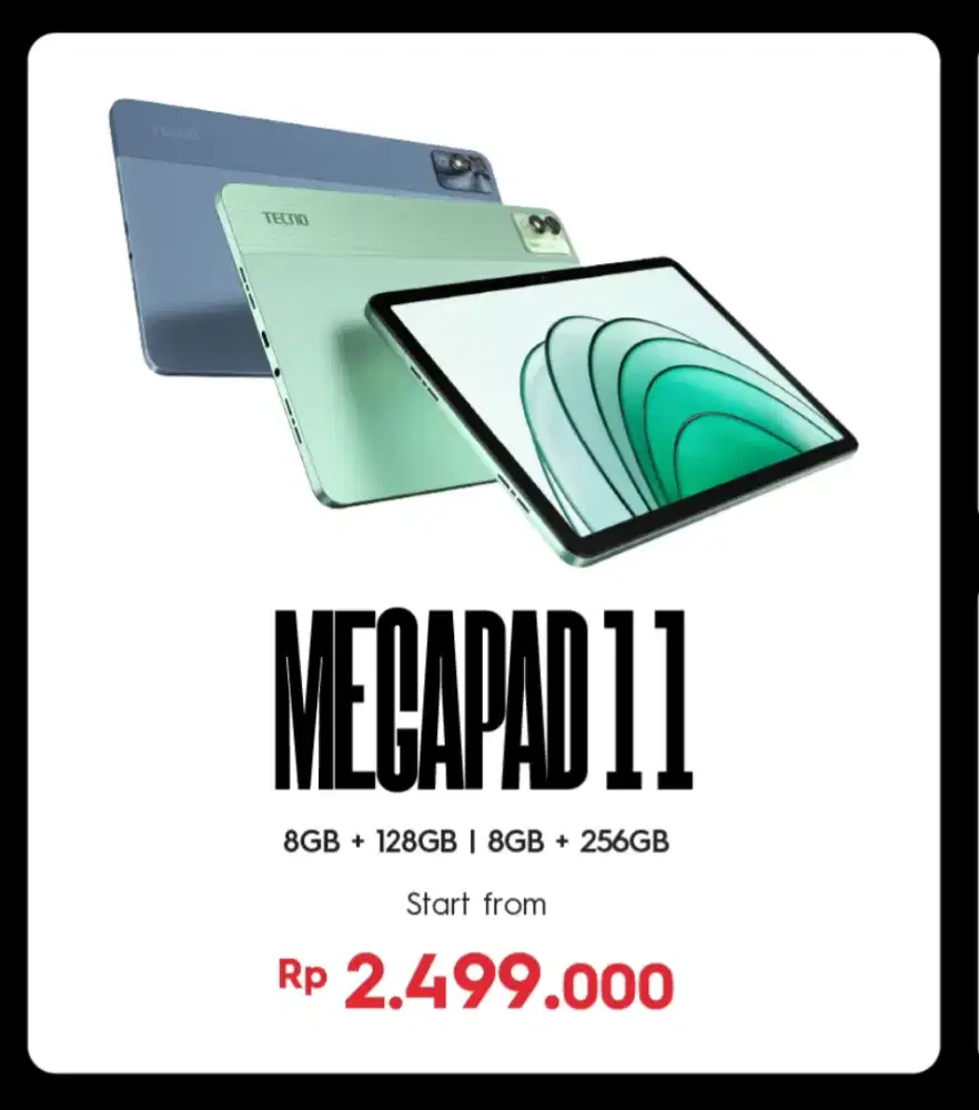READY TABLET TECNO MEGAPAD 11 WIFI & SELULER || BISA CICILAN