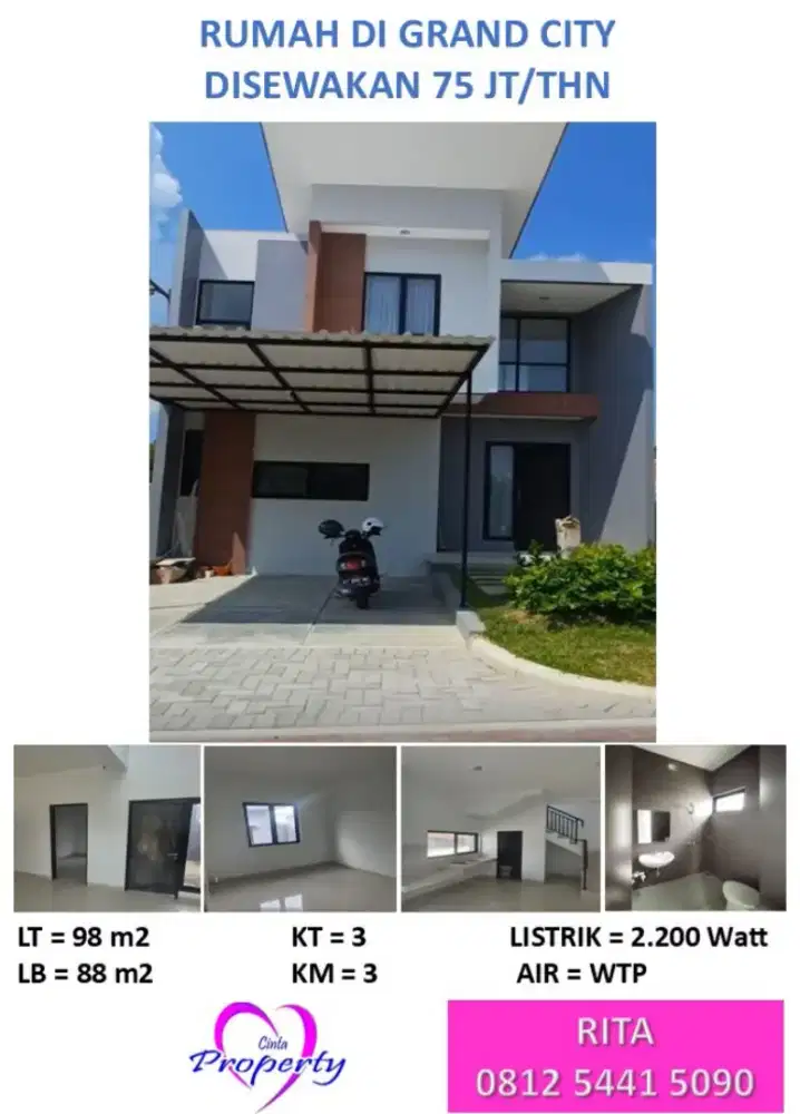 Rumah disewakan di Grand City