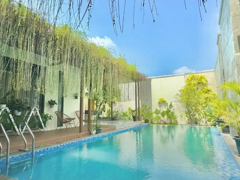 Rumah Mewah Langka Jogja Utara Private Pool Full Furnished Langsung Jalan Raya Selangkah ke Palahan dan Sleman City Hall