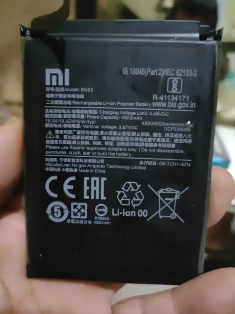 Redmi note 9 pro Daya Listrik