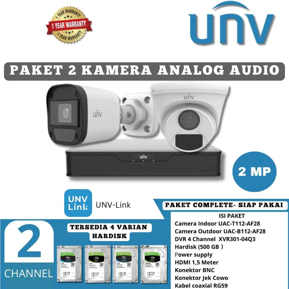 PAKET CCTV 2CAMERA INCLUDE PASANG DAN BERES