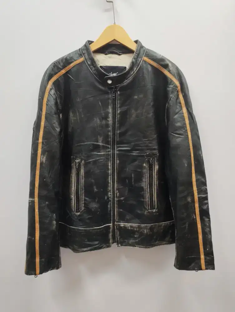 Jaket kulit cafe racer vintage Gipsy italy