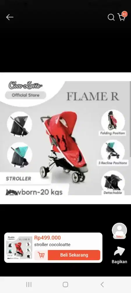 Stroller bayi merek choco latte