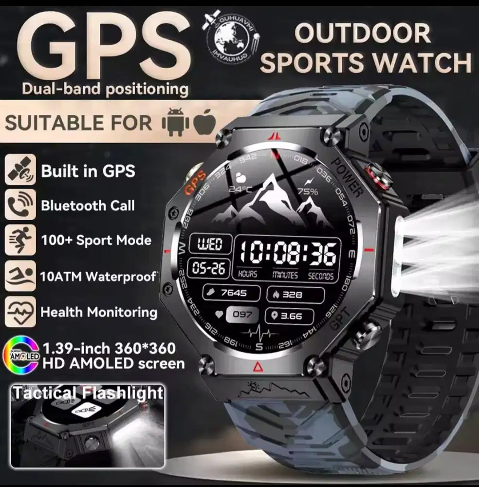 Smartwatch Guhuavmi T-Rex3 Pro Built-In GPS Track Route Back AI GPT