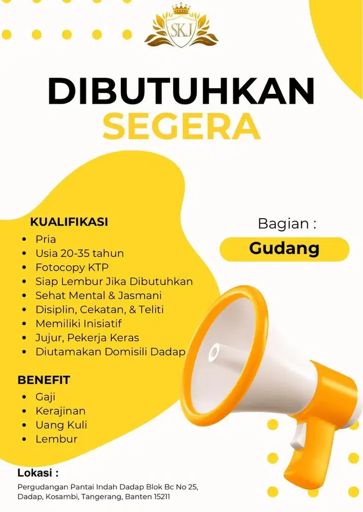 Dicari team gudang (kuli panggul)