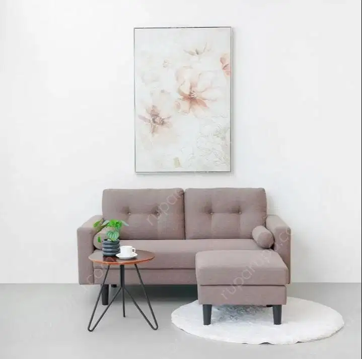 Informa Pluto Set Sofa Fabric 2 Seater Dengan Bangku - Cokelat