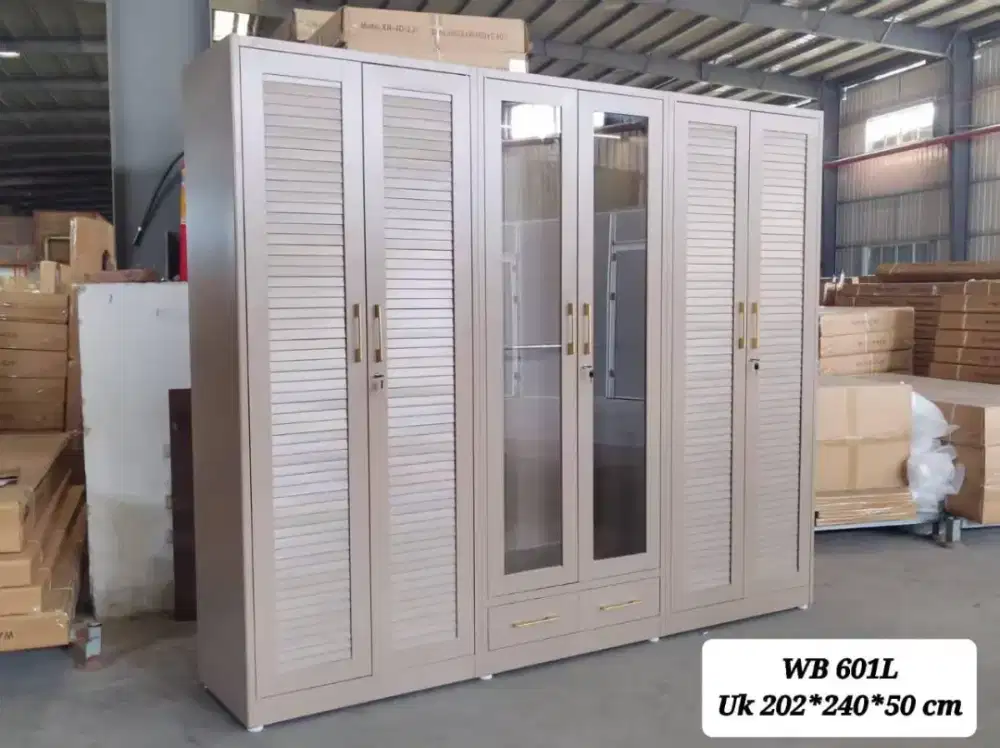 Lemari Pakaian Besi 6 Pintu WB-601L