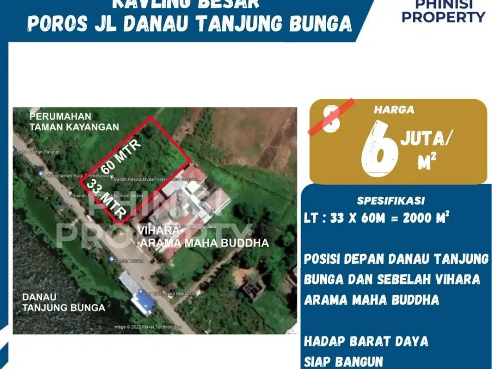 DIJUAL Kavling besar di Jalan Danau Tanjung Bunga
