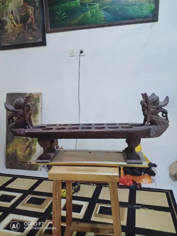 Mainan Legendaris Dakon/Congklak Jaduk Full Kayu Jati Ukir Naga