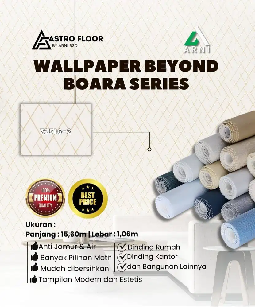 [ BY ] Wallpaper Dinding Roll tebal15meter Anti Jamur Tahan Air Berbag