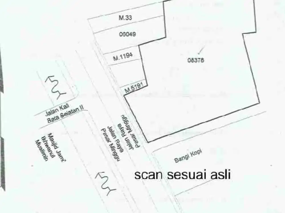 Dijual Tanah dibawah harga NJOP Jl Raya Psr Minggu Jakarta