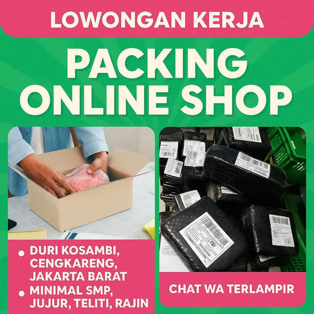 Staff Packing Olshop Siap Lembur Duri Kosambi Cengkareng Jakarta Barat