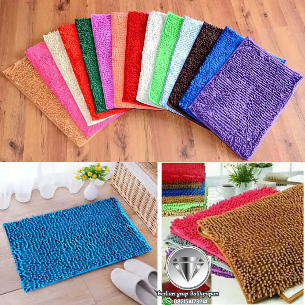 Keset Kaki Cendol Microfiber Anti Selip Licin Ukuran / Keset Kaki Bulu