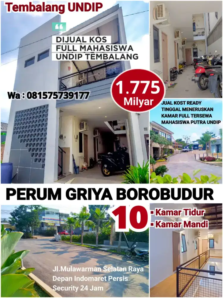 JUAL KOS READY GRIYA BOROBUDUR TEMBALANG 10KT TERISI FULL MAHASISWA