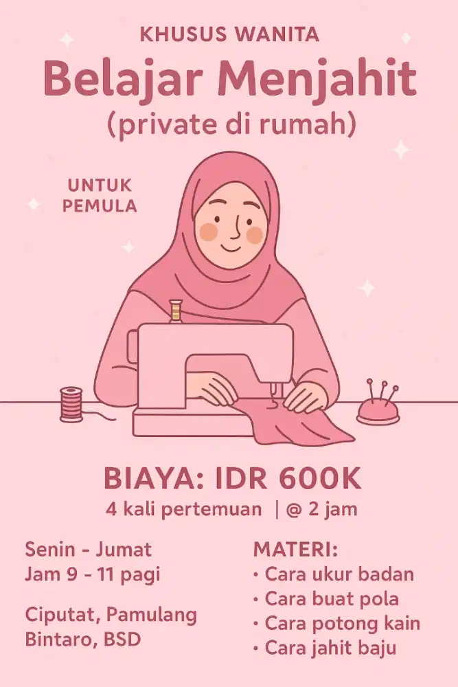 Les Jahit Private Khusus Wanita