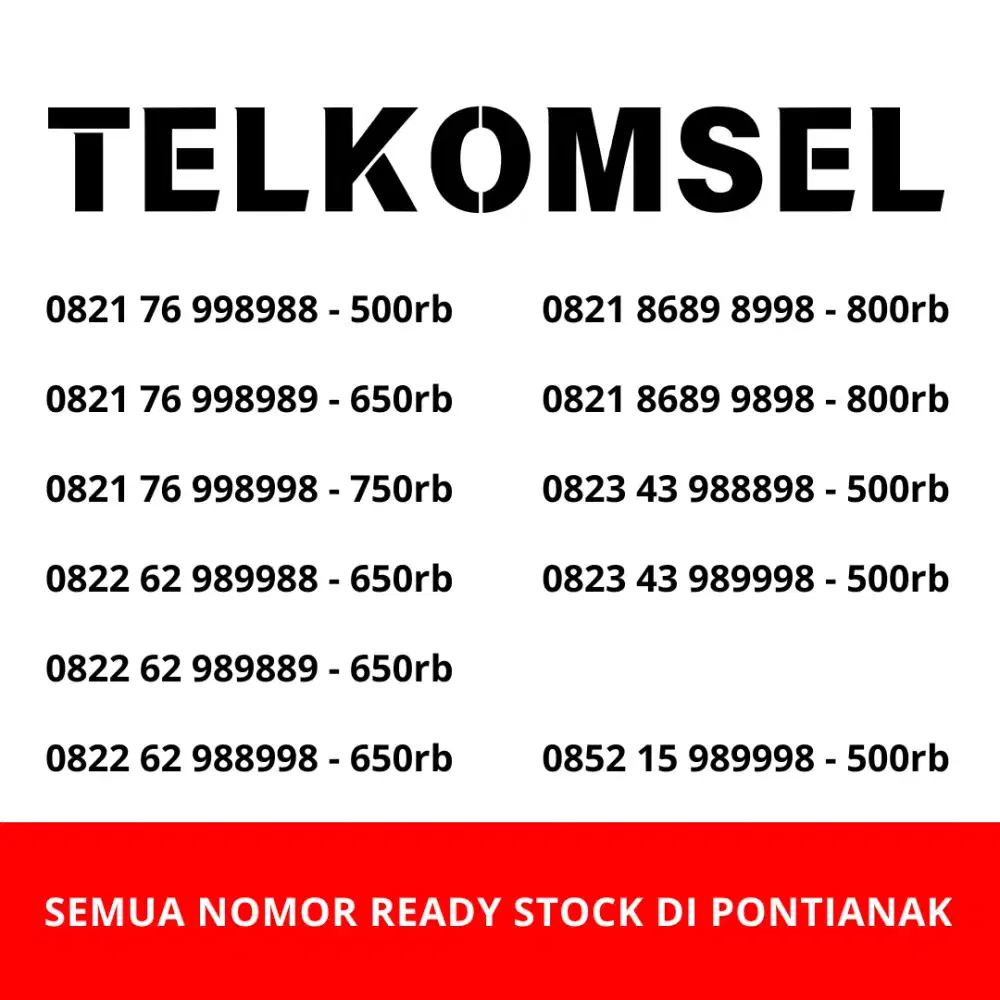 NOMOR CANTIK TELKOMSEL 8899 / 8889