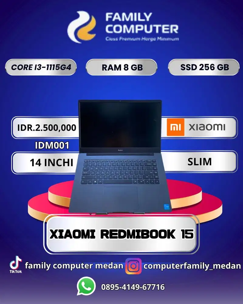 LAPTOP XIAOMI REDMIBOOK 15 I3 1115G4 8GB SSD 256GB