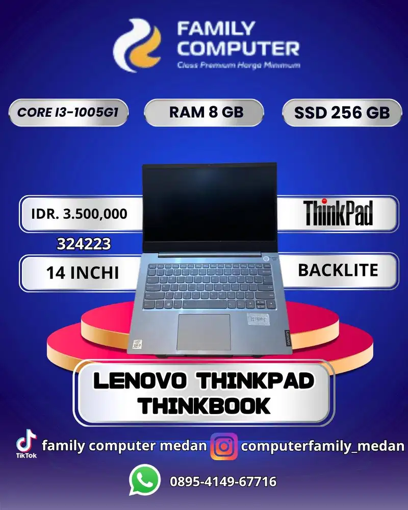LENOVO THINKPAD|COREI3-1005G1|RAM8GB|SSD256GB||14INCI|BACKLITE