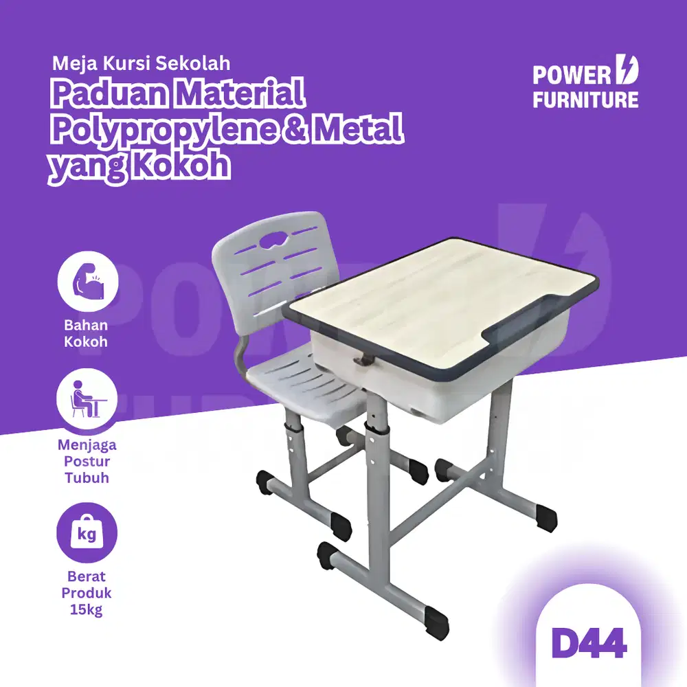 Meja Kursi Siswa Tipe D44 - Meja Kursi Sekolah Besi | Kursi Siswa Seko