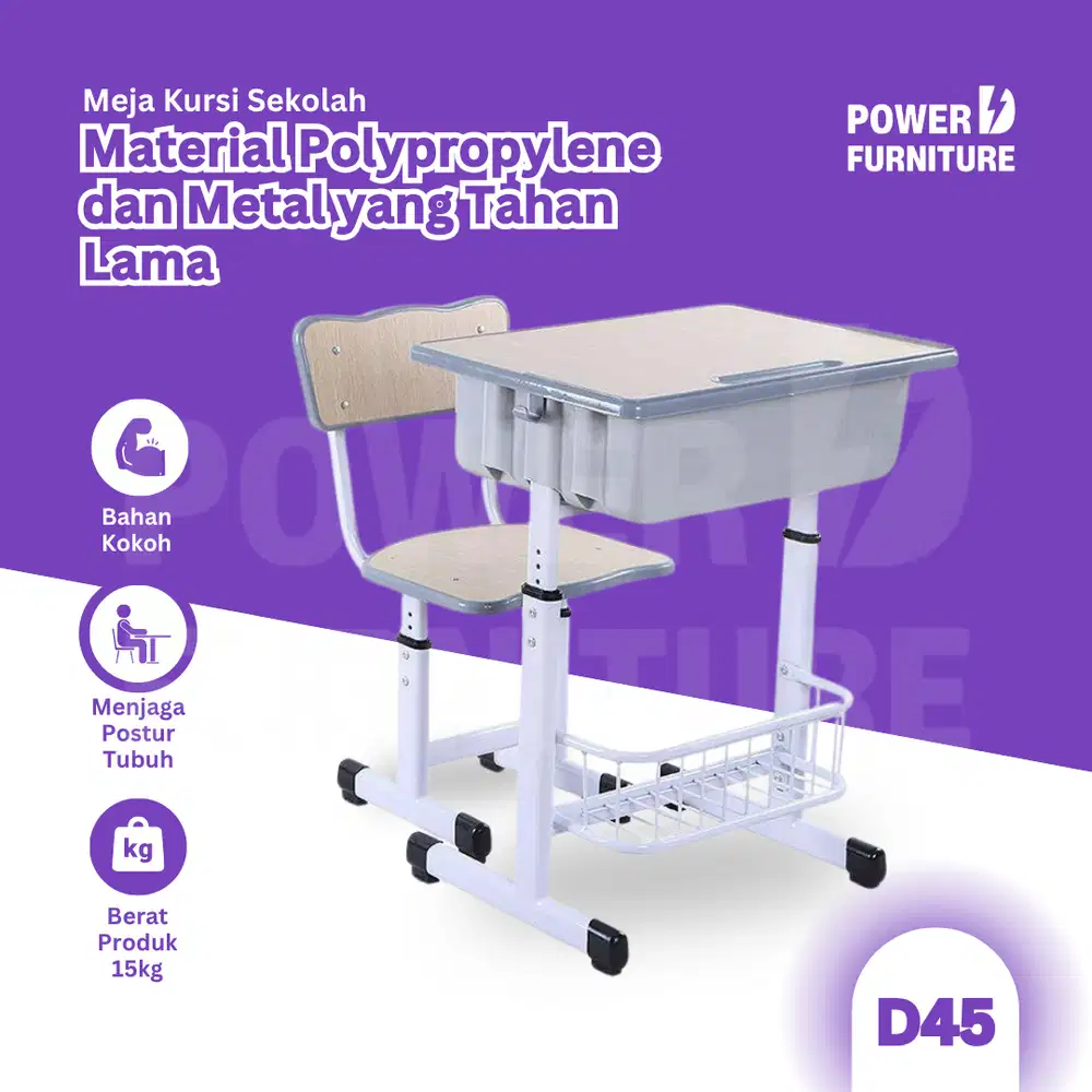 Bangku Sekolah Modern Tipe D45 - Meja Bangku Sekolah | Kursi Sekolah