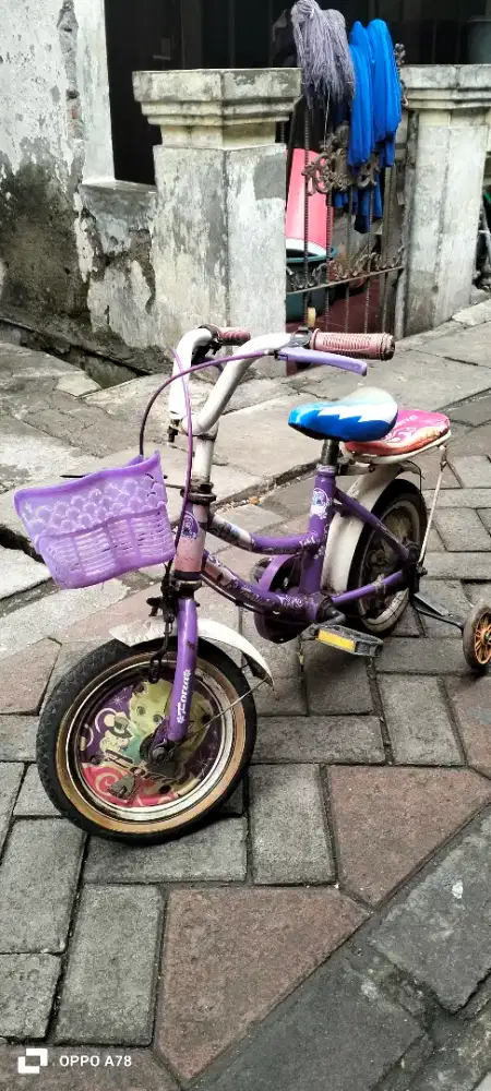 Sepeda anak 12 lengkap kranjang boncengan