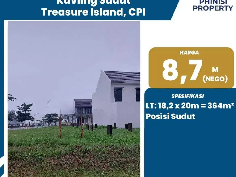 DIJUAL Kavling sudut di Treasure Island Citraland City CPI