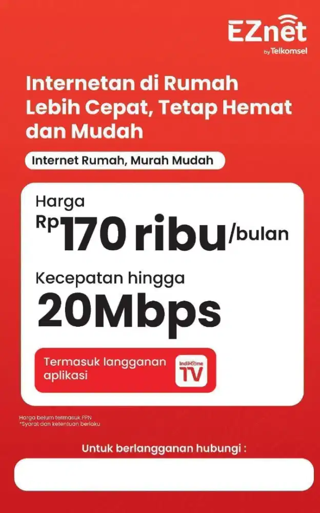 Promo pasang WIFI Eznet dan IndiHome