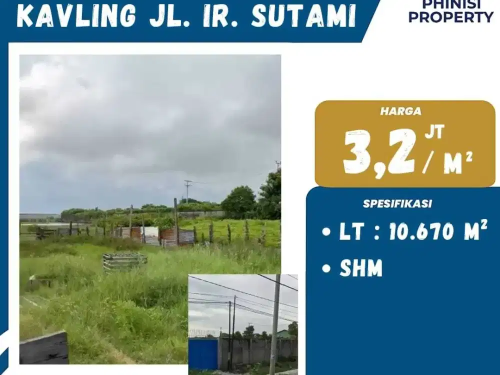 Dijual Kavling Besar Di Poros Jalan Ir Sutami