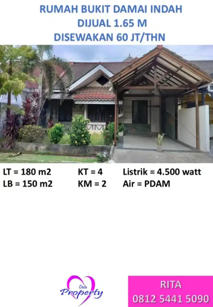 DIJUAL RUMAH DI BUKIT DAMAI INDAH