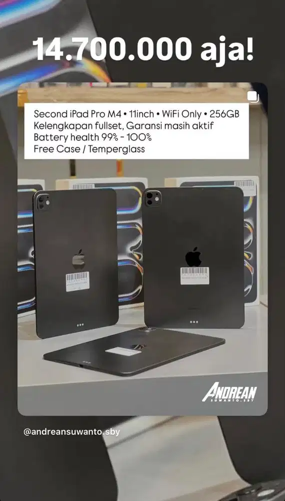 Second Ipad Pro (M4) wifi 11 inch 256 gb inter