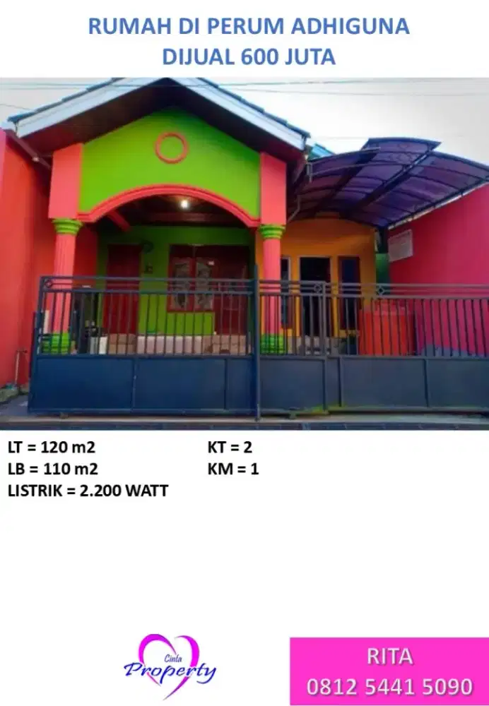 DIJUAL RUMAH DI PERUM ADHIGUNA