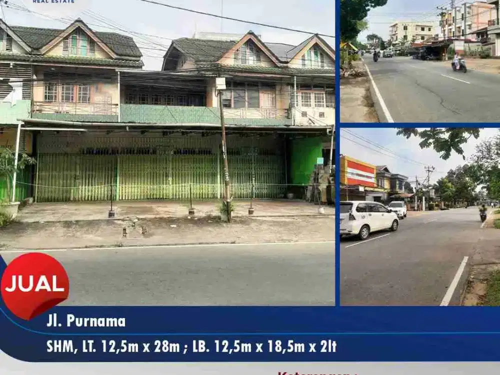 Dijual ruko Purnama ukuran besar - halaman luas & sangat cocok untuk usaha