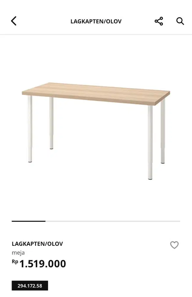 BISA NEGO! MEJA KERJA IKEA TYPE LANGKAPTEN OLOV.