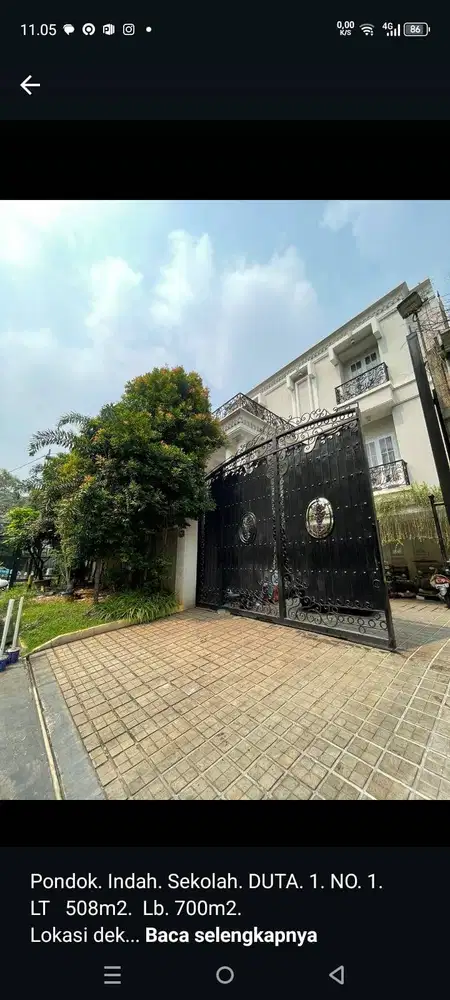 Dijual Rumah Mewah di Sekolah Duta I Pondok Indah