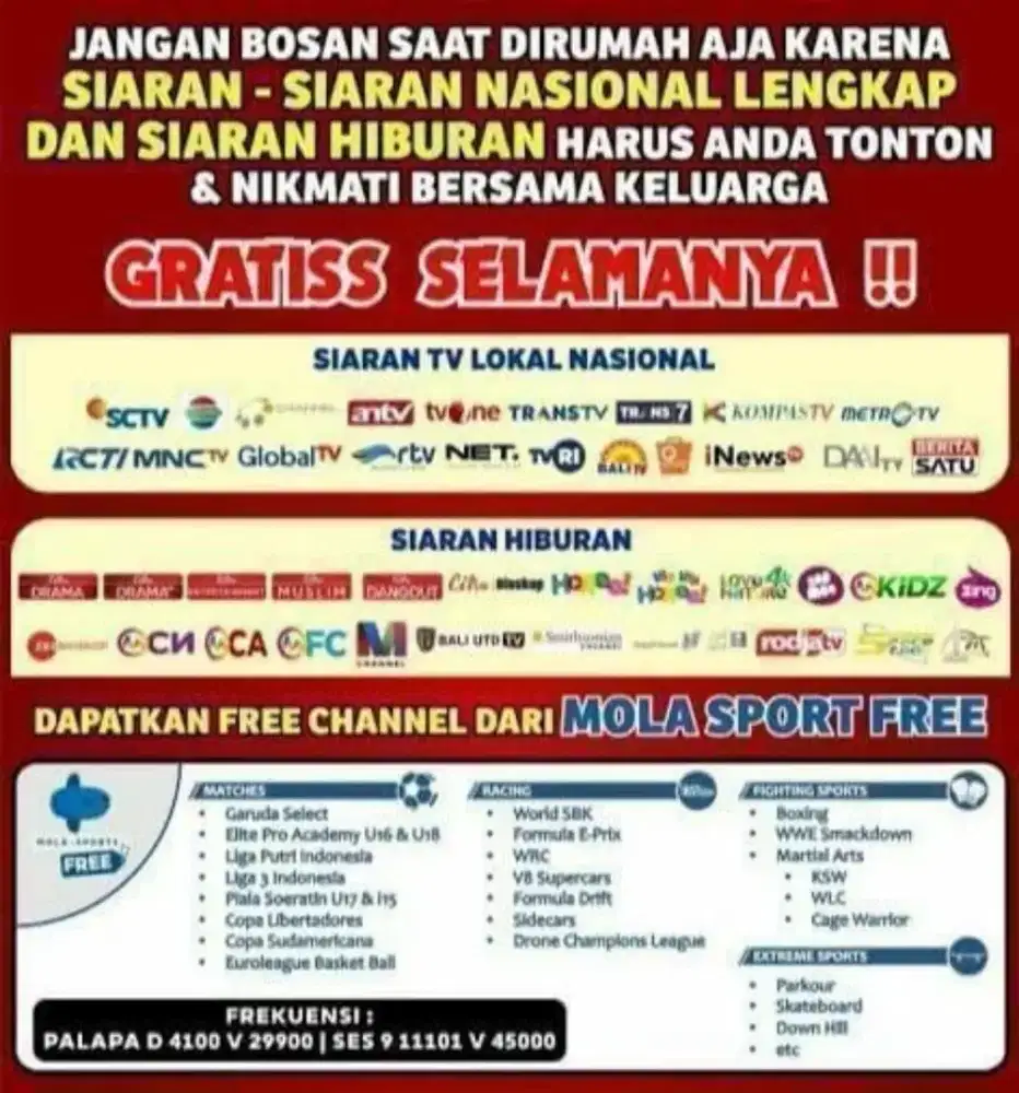 ANTENA PARABOLA MINI TANPA BERLANGGANAN AREA KOTA BANJARBARU