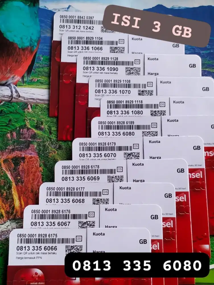 NOMOR CANTIK SIMPATI 11 DIGIT ISI KUOTA GB NASIONAL 30 HARI.
