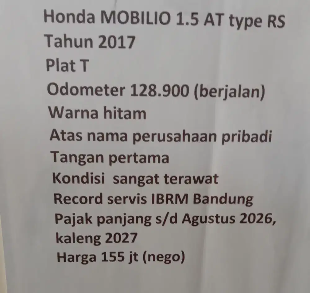 Mobilio type 1,5 RS