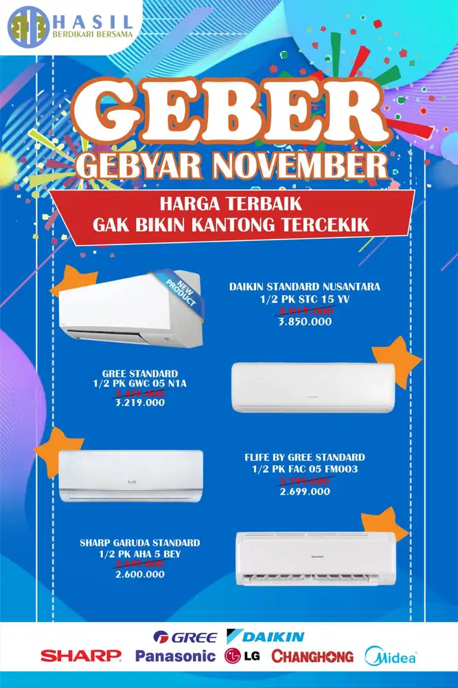 AC SPLIT DAIKIN, GREE, SHARP, PANASONIC DLL