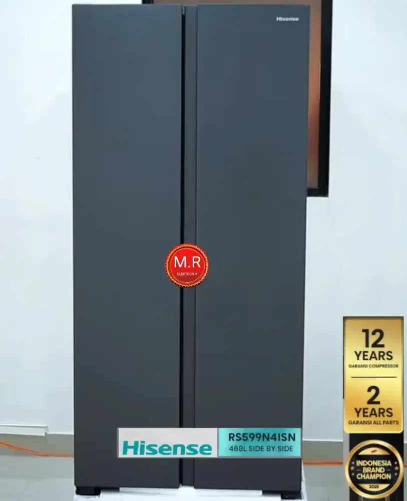 PROMO !! KULKAS SIDE BY SIDE 468 LITER INVERTER HISENSE 12 TAHUN