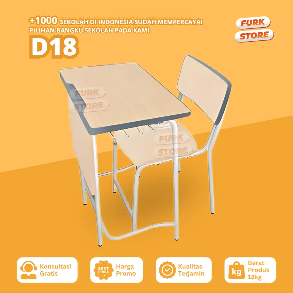 Meja Belajar Sekolah Tipe D18 – meja kursi sekolah modern | meja siswa