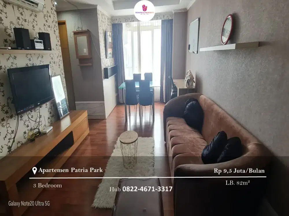 Disewakan Apartement Patria Park 3BR Full Furnished Tower A