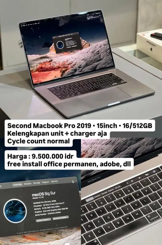 macbook pro 2019 15inch 16/512
