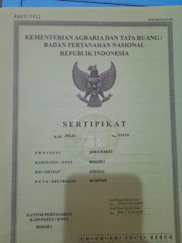 Jual tanah bersertipikat
