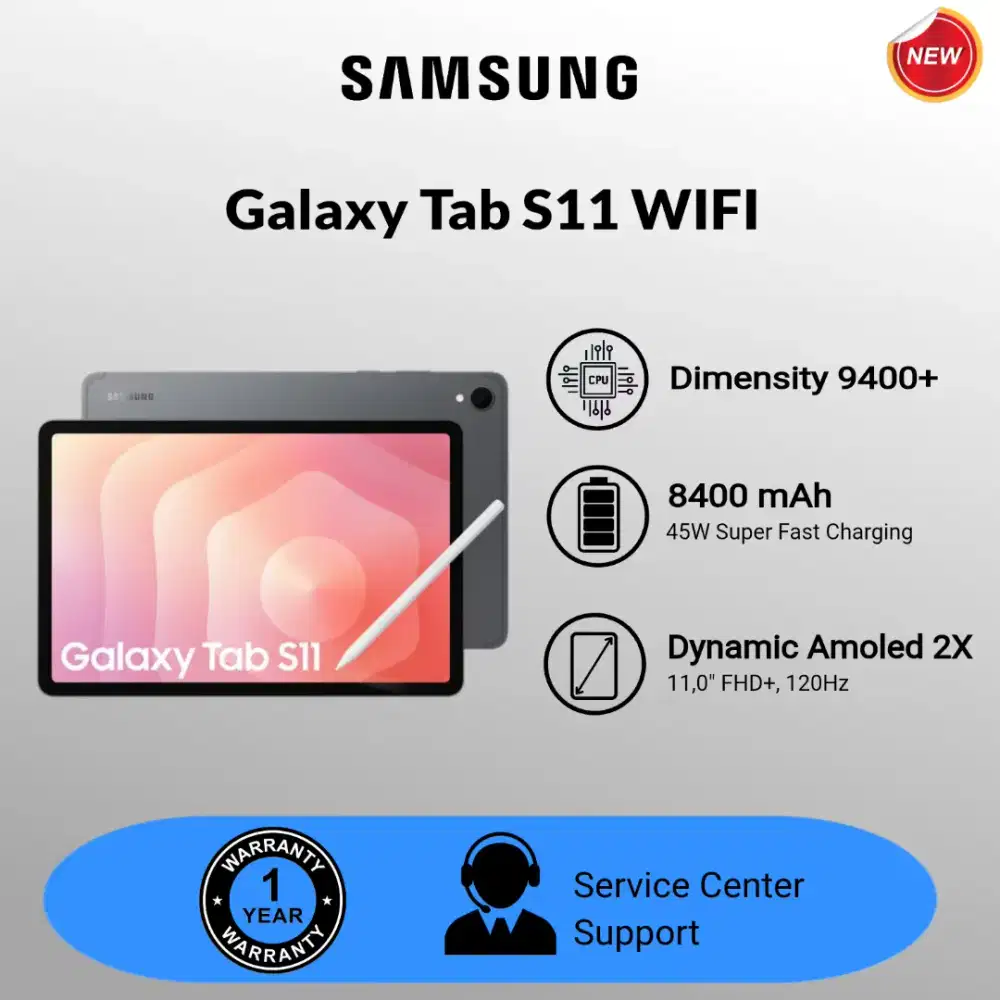 Samsung Galaxy Tab S11 wifi resmi 1th Free Keyboard
