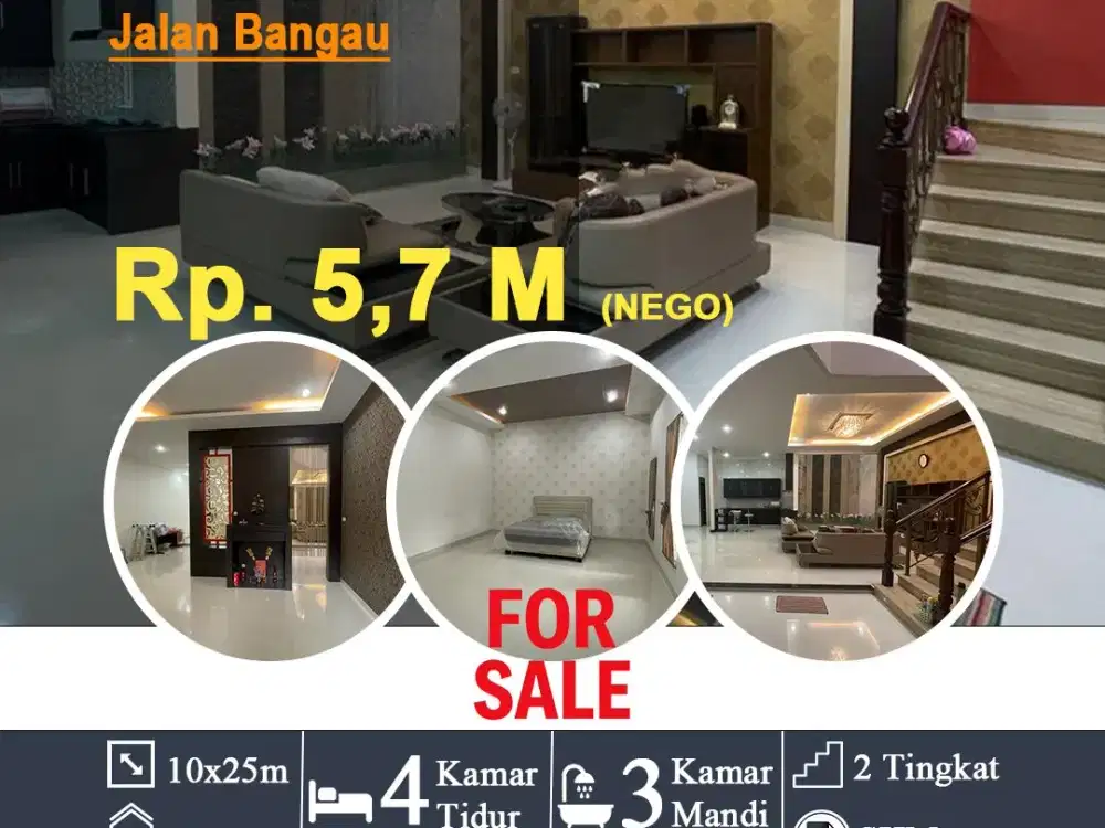 Dijual Rumah 2 Tingkat di Komplek Cemara Asri Jalan Bangau