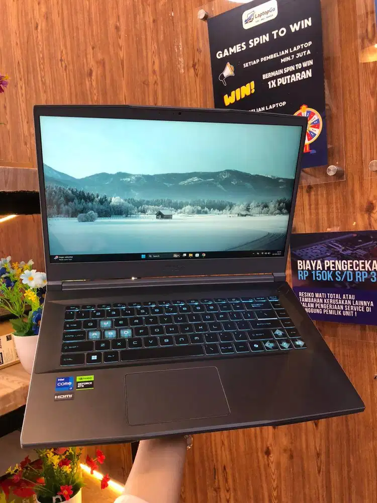 LAPTOP MSI CORE I7 RAM 16/512GB NVIDIA GEFORCE RTX 3050 SECOND BEKAS