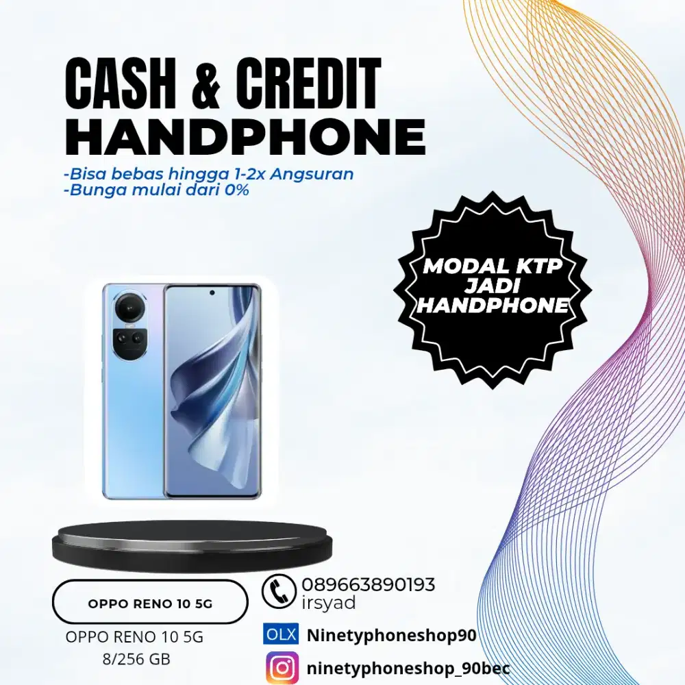 Cicilan tanpa dp oppo reno 10 5G 8/256 gb