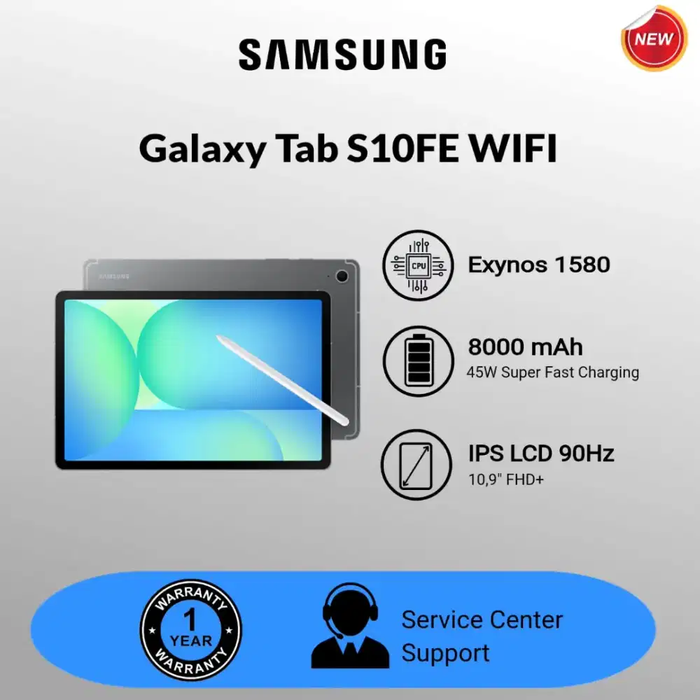 Samsung Galaxy Tab S10FE Wifi resmi 1th free buds core